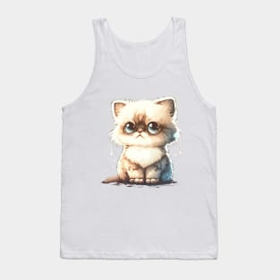 Big Eyed Cutie Fluffball Cat Tank Top